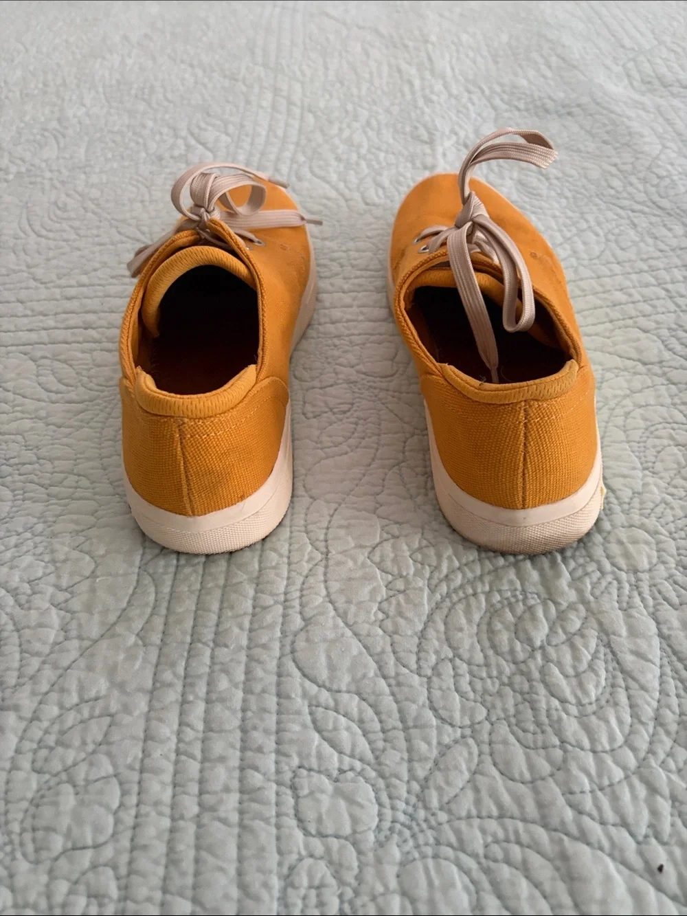 Sun + Stone Mustard Yellow Canvas Sneakers with Cream Laces